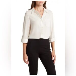 Nanette Lepore Roll Tab Button Up Shirt, size small, NWOT